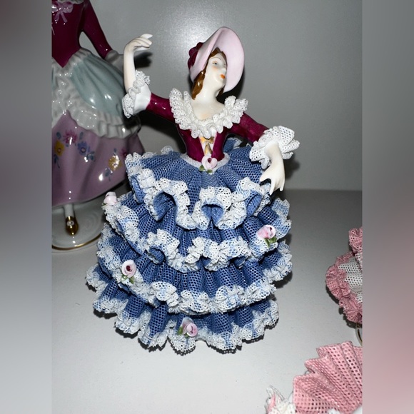 Handmade Porcelain Lace Figurine set with stamps: W-Germany, Karl Klette Dresden - Picture 2 of 10